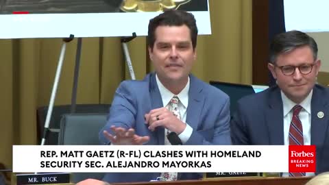 Rep. Matt Gaetz (R-FL) Asks Questions To He/Her Sec. Alejandro Mayorkas