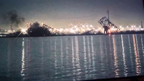 The Francis Scott Key Bridge in Baltimore, Maryland Hit & Collapses