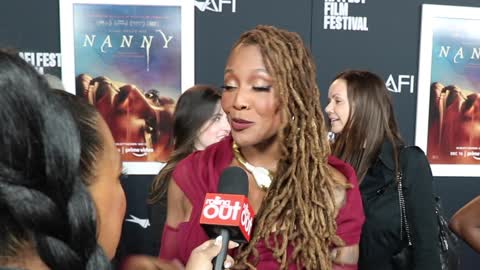 NANNY star ANNA DIOP and director Nikyatu Jusu on the red carpet with Jeandra LeBeauf