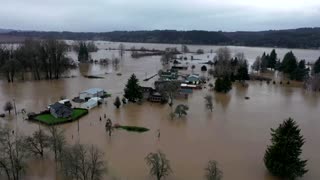 Drone captures heavy floods in Washington township