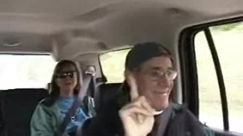 Elderly man raps while on road trip