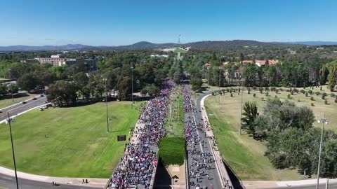 A Massive Freedom Convoy Arrives In Canberra, The Capital Of Australia