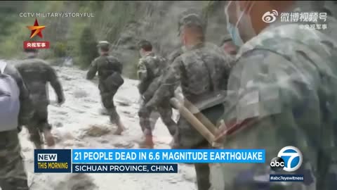6.8 magnitude earthquake in China leaves 21 dead, triggers landslides l ABC7