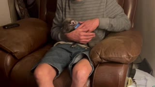 Surprising Dad with Adorable Puppy