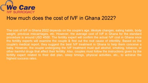 How is the success rate of IVF in Ghana calculated?