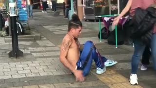 Funny street dancer