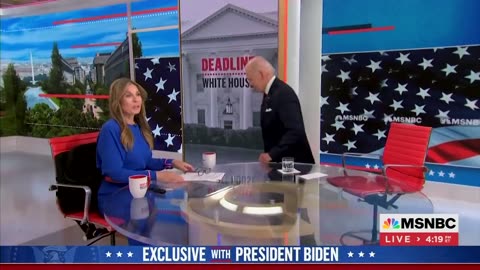 WATCH: Biden awkwardly wanders off of MSNBC while the cameras are still on.