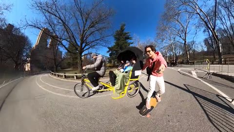 Skitching a tourist bike