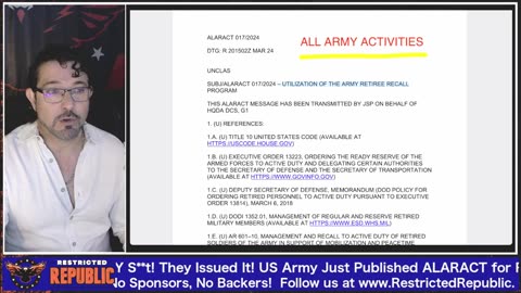 HOLY S**t! US Army Just Published MAJOR Retiree TROOP Recall Program! WWIII Alert! WAR COMING SOON?
