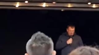 Speech by a well-known footballer (Matt le Tissier) in front of the BBC