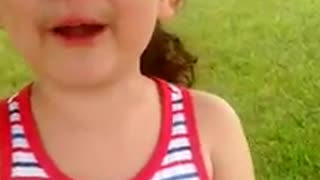 Little girl fears mushrooms