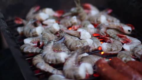 Shrimps sea food bbq