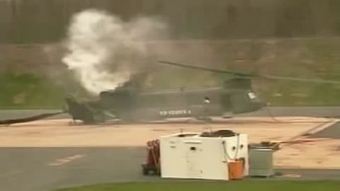 Chinook CH-47 Helicopter Destruction Due to Ground Resonance |