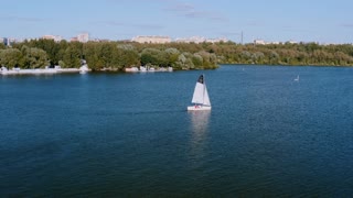 Drone Footage of a Sailing Boat
