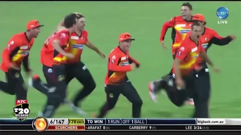 Nail biting Final Over Thriller - Brett LEE Career final over in BBL | On a Hattrick