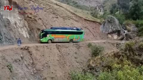 Bus Nearly Falls off Cliff