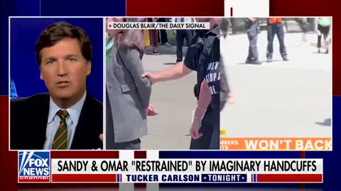 Tucker's Reaction to AOC Faking Being Handcuffed Is PRICELESS