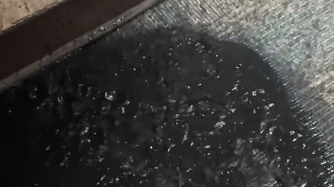 Black Water Pours Out of Drinking Fountain