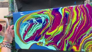 (24)Easy Ribbon Pour -Beautiful Colorful Acrylic Pouring