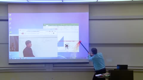 Math professor fixed projector screen