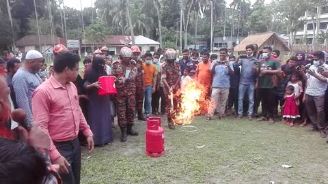 Fire fighting training for women.1st one did well but 2nd one didn't.