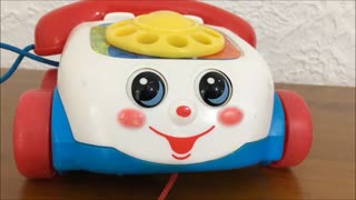Retro Telephone on Wheels Toy
