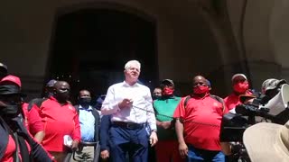 Western Cape Premier Allan Winde address the members of Cosatu