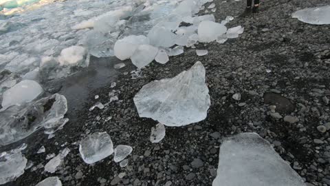 Big ice in glacier lagoon in Iceland