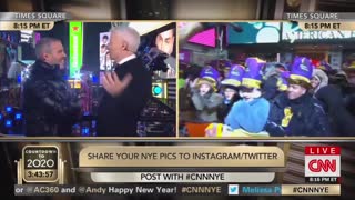 CNN’s Richard Quest Appears in Times Square Dressed as a Cat for New Years
