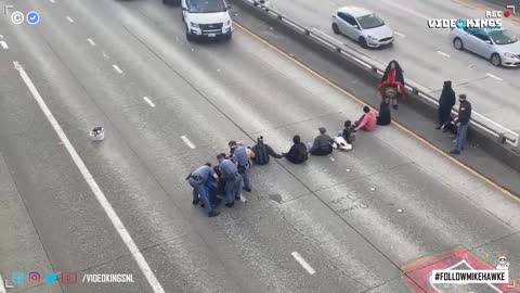 BLM-protesters shut down the freeway in Seattle