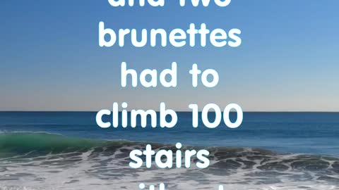 A Blonde and 2 Brunettes has to climb 100 stairs without laughing