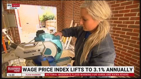 The wage price index lifts to 3.16 per cent annually