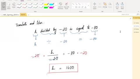 Math62_MAlbert_2.2_Solving equations using multiplication and division properties of equality