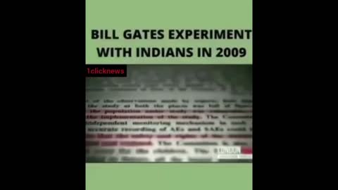 K-ill Gates Experiment With Indians In 2009