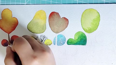 Master Painting Instructions: Watercolor Illustrated Trees