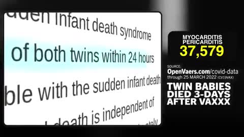 TWIN NEWBORNS VAXXED. 3 DAYS LATER BOTH ARE DEAD