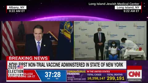 Takes Vaccine On TV But The Cap Is Still On