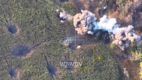 Russian Artillery Covers a Ukrainian Mortar Position