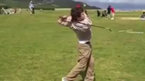 Young Disabled Golfer Shows His Skills on the Fairway