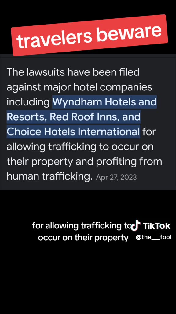 Wyndham and other hotel chains being sued for allowing human trafficking