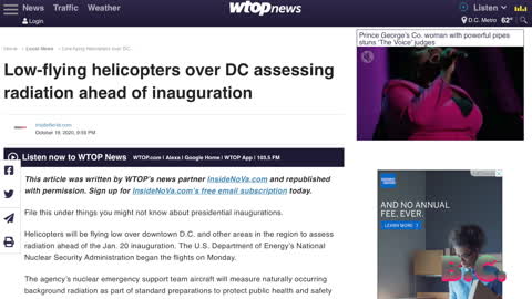 Low-Flying Helicopters Above DC Assessing Radiation Prior To Inauguration