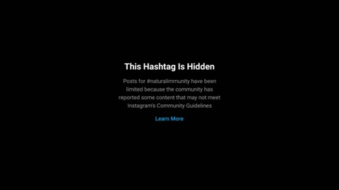 Natural Immunity Hashtag Censored on Instagram