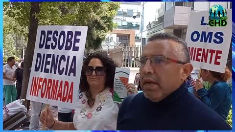 Protesta Frente a la Sede de la OMS en Ciudad de México