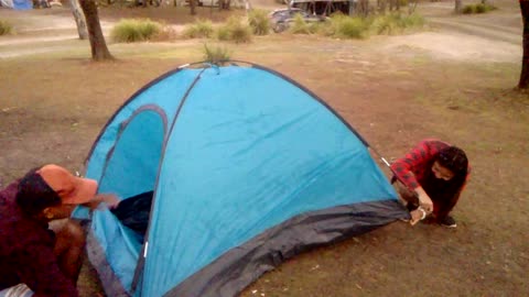 First time set up a camping tent