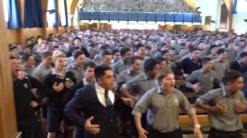 Chilling farewell "Haka" chant for school's guidance counsellor