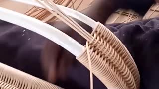 Rattan armrest weaving.