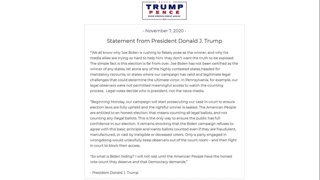 President Trump Responds After Media Falsely Declares Joe Biden "President Elect"