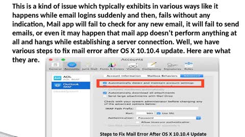 Fix Mail Error after OS X 10.10.4 Update | 1-800-281-3707