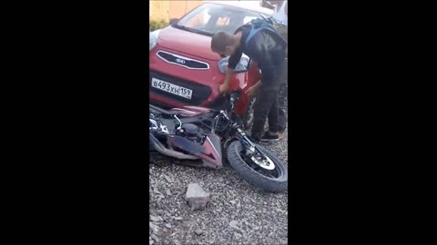 When your friend tries a bike and breaks the car