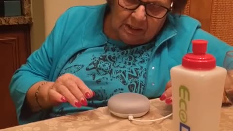 Funny Grandma learning to use Google Home